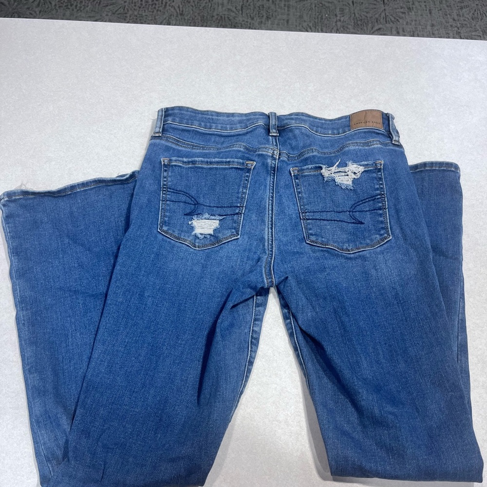 Women's American Eagle Hi-Rise Skinny Kick Jeans Size 8 Short - Picture 2 of 6